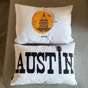 Society6 Austin TX Accent Pillows - Black and Orange